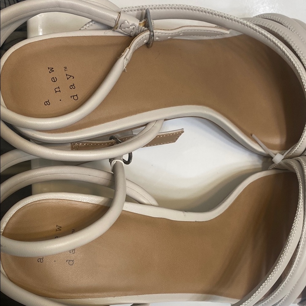 A NEW DAY Katana Cream Strappy Heels *flawed - Picture 8 of 9